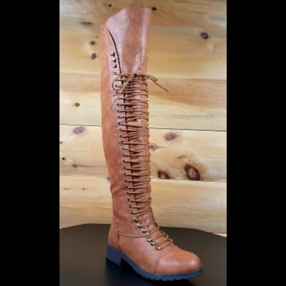 Mark and Maddux Over the Knee Lace-up Travis-05 Women's Boots - Size 6 (NWOB) - Picture 4 of 7